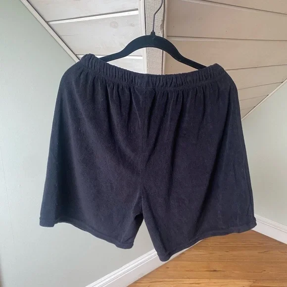 NWT VTG Reebok Black Drawstring Terry Cotton Blend Women's Shorts Size Large - Picture 7 of 9